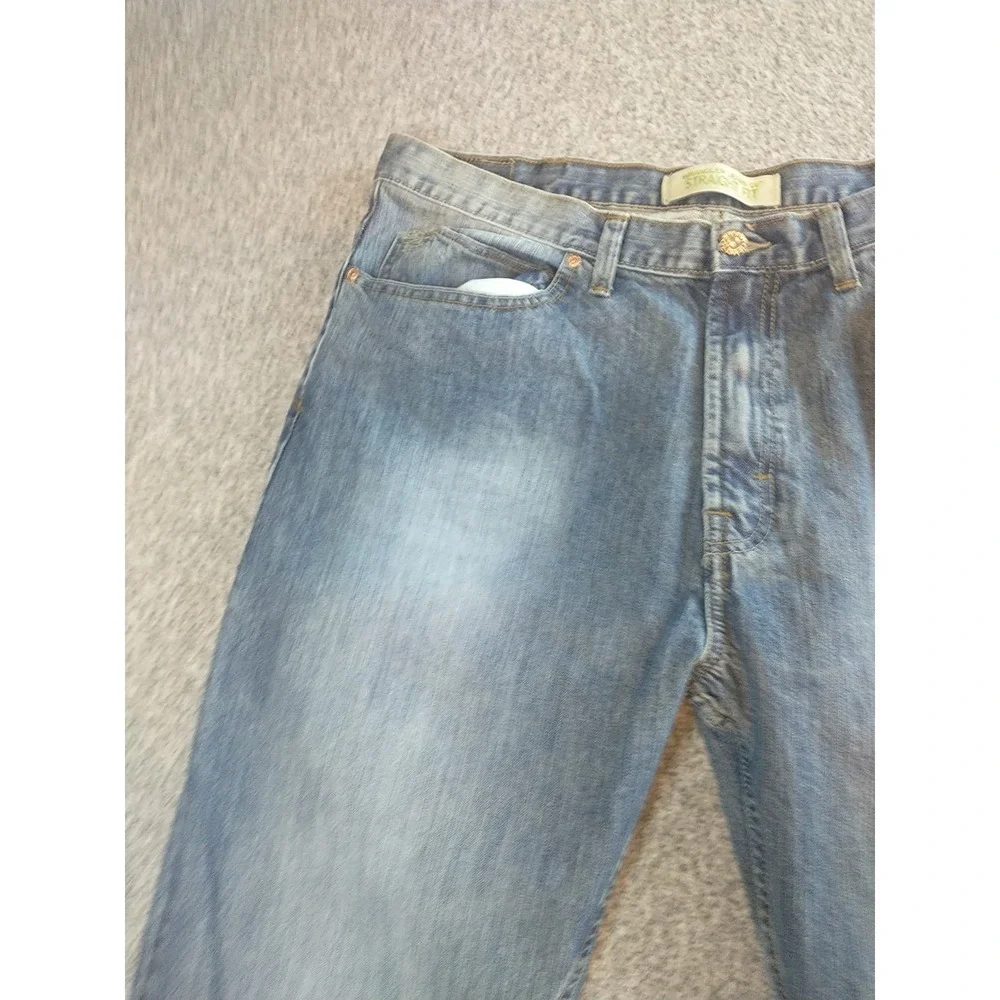 Wrangler Straight Fit Mens Light Wash Blue Denim Jeans 36x31 (Measures 36x31)